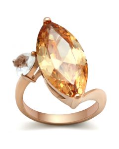 Ring Brass IP Rose Gold(Ion Plating) AAA Grade CZ Champagne