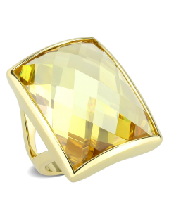 Ring Brass Gold AAA Grade CZ Topaz