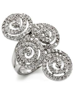 Ring Brass Rhodium AAA Grade CZ Clear