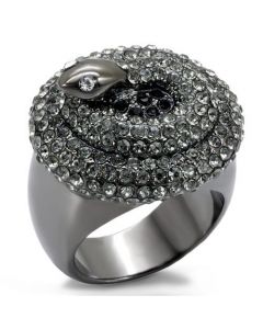 Ring Brass TIN Cobalt Black Top Grade Crystal Multi Color