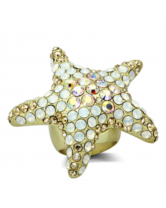 Ring Brass Matte Gold Top Grade Crystal Multi Color
