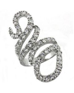 Ring Brass Rhodium AAA Grade CZ Clear
