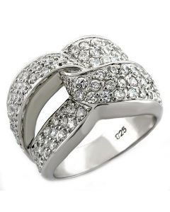 Ring 925 Sterling Silver Rhodium AAA Grade CZ Clear