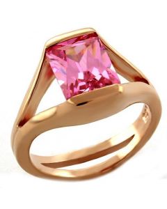 Ring 925 Sterling Silver Rose Gold AAA Grade CZ Rose