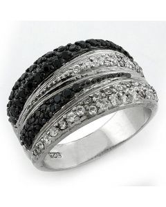 Ring 925 Sterling Silver Rhodium + Ruthenium AAA Grade CZ Multi Color