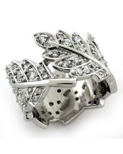 Ring 925 Sterling Silver Rhodium AAA Grade CZ Clear