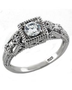 Ring 925 Sterling Silver Rhodium AAA Grade CZ Clear
