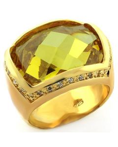 Ring 925 Sterling Silver Gold AAA Grade CZ Topaz
