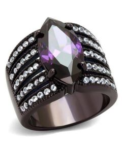 Ring Stainless Steel IP Dark Brown (IP coffee) AAA Grade CZ Amethyst Blinders