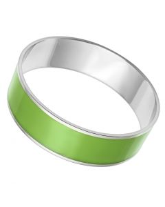 Bangle Stainless Steel High polished (no plating) Epoxy Emerald