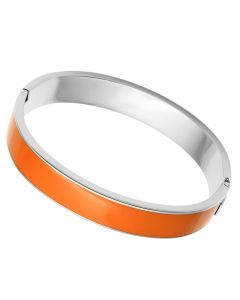 Bangle Stainless Steel High polished (no plating) Epoxy Orange