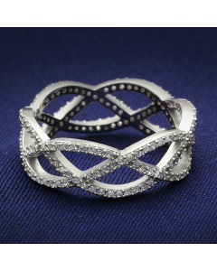 Ring 925 Sterling Silver Rhodium AAA Grade CZ Clear