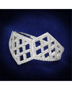 Ring 925 Sterling Silver Rhodium AAA Grade CZ Clear