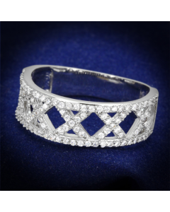 Ring 925 Sterling Silver Rhodium AAA Grade CZ Clear
