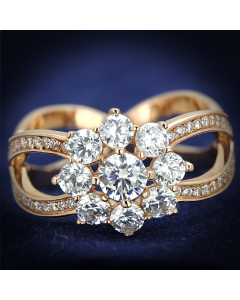 Ring 925 Sterling Silver Rose Gold AAA Grade CZ Clear Round