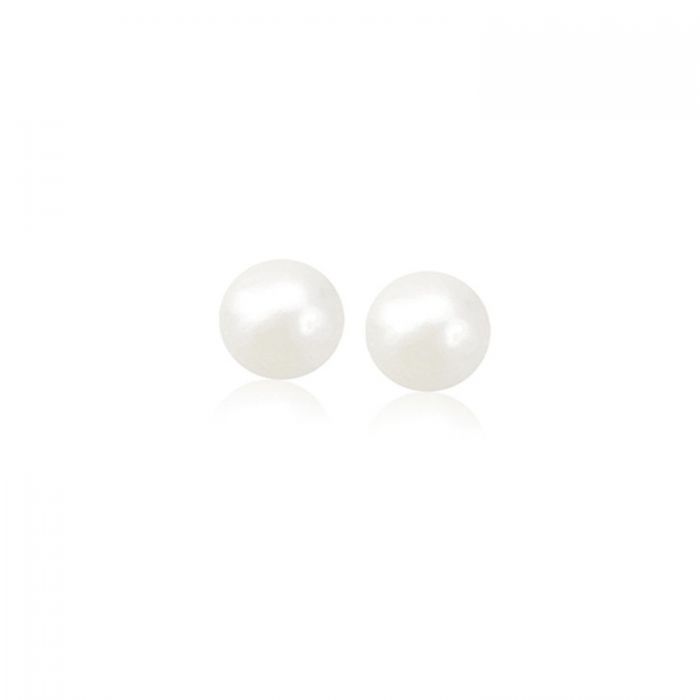 14K YELLOW GOLD FRESHWATER CULTURED WHITE PEARL STUD EARRINGS (6.0 MM)